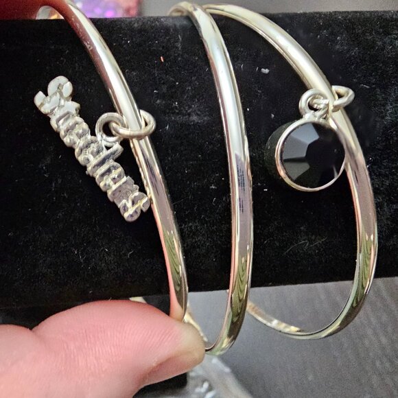 Pittsburgh Steelers Silver Set of 3 Bangle Bracelets! Great condition! - Picture 2 of 3